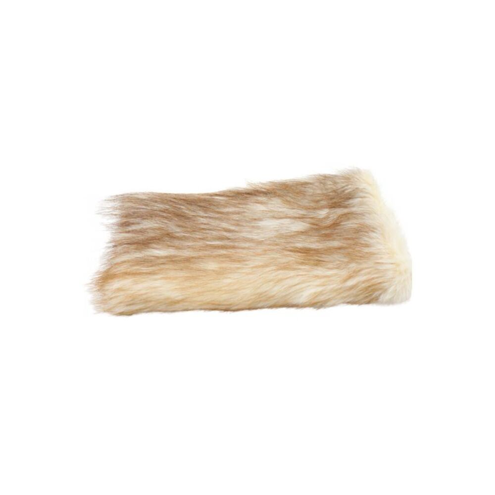 Prada Womens Fur Trim Textured Buttoned Collar Beige Brown 10x6 in